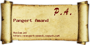 Pangert Amand névjegykártya